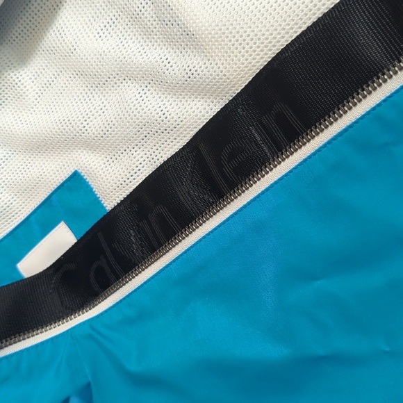 Calvin Klein Color Block Track Jacket, Spell Out, Hidden Hood, Vented Back, Med - Picture 7 of 15